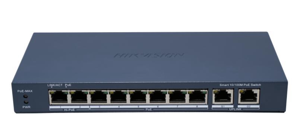 Hikvision DS-3E1310P-EI/M 8FE PoE Port (60W) 2 x Gigabit Uplink Switch